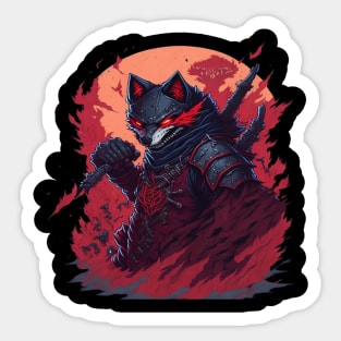 Ninja Warrior Wolf Sticker